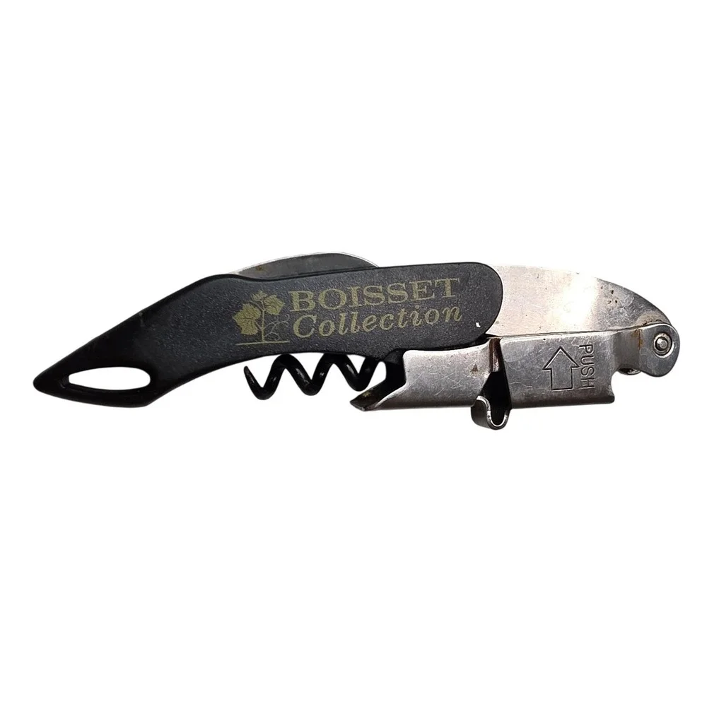 Boisset Collection Waiters Corkscrew Wine Opener Foil‎ Cutter Black Silver A6